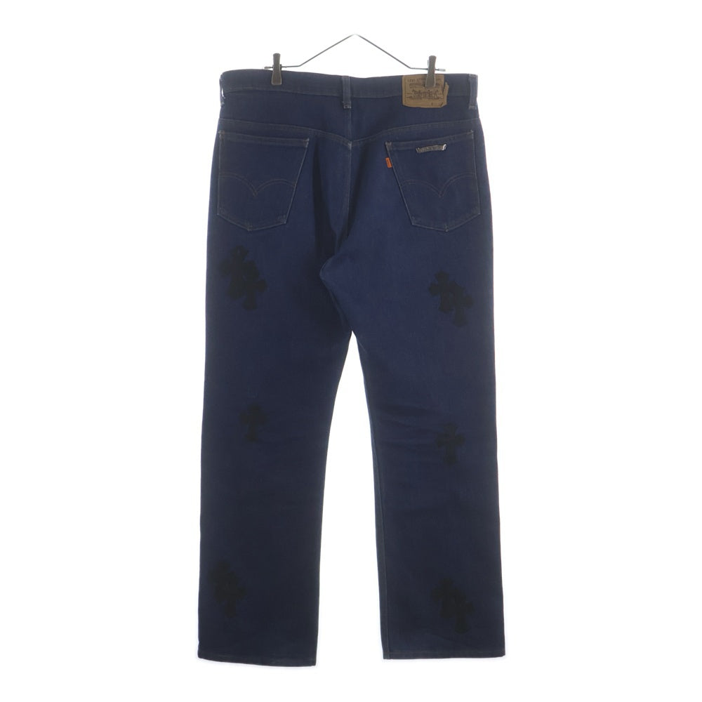 CHROME HEARTS(クロムハーツ) ×LEVI'S U VNTG JEAN BLU ORNG TAB 517 クロスパッチ付きウォッシュドデニムパンツ