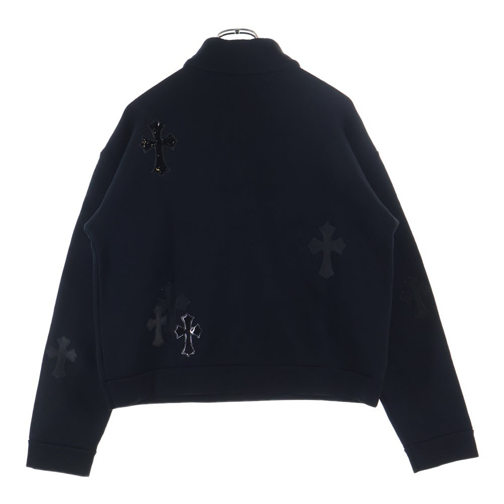 CHROME HEARTS(クロムハーツ) Y NOT ハラコレザークロスパッチハーフジップスウェットスウェット ブラック