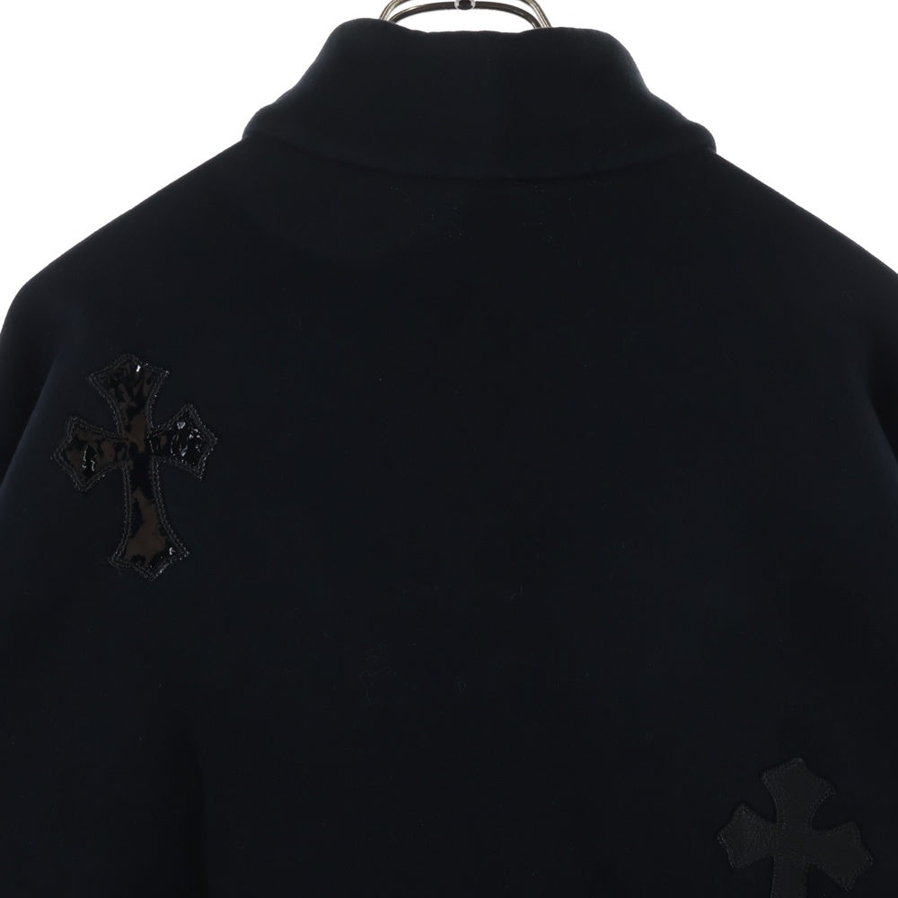 CHROME HEARTS(クロムハーツ) Y NOT ハラコレザークロスパッチハーフジップスウェットスウェット ブラック