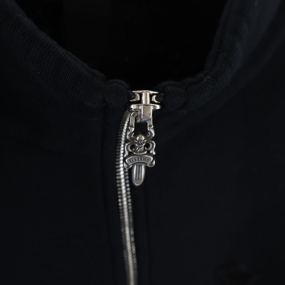 CHROME HEARTS(クロムハーツ) Y NOT ハラコレザークロスパッチハーフジップスウェットスウェット ブラック