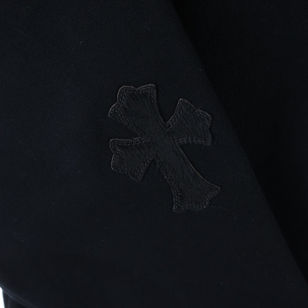 CHROME HEARTS(クロムハーツ) Y NOT ハラコレザークロスパッチハーフジップスウェットスウェット ブラック