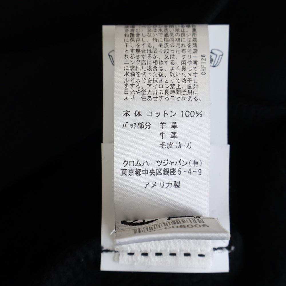CHROME HEARTS(クロムハーツ) Y NOT ハラコレザークロスパッチハーフジップスウェットスウェット ブラック