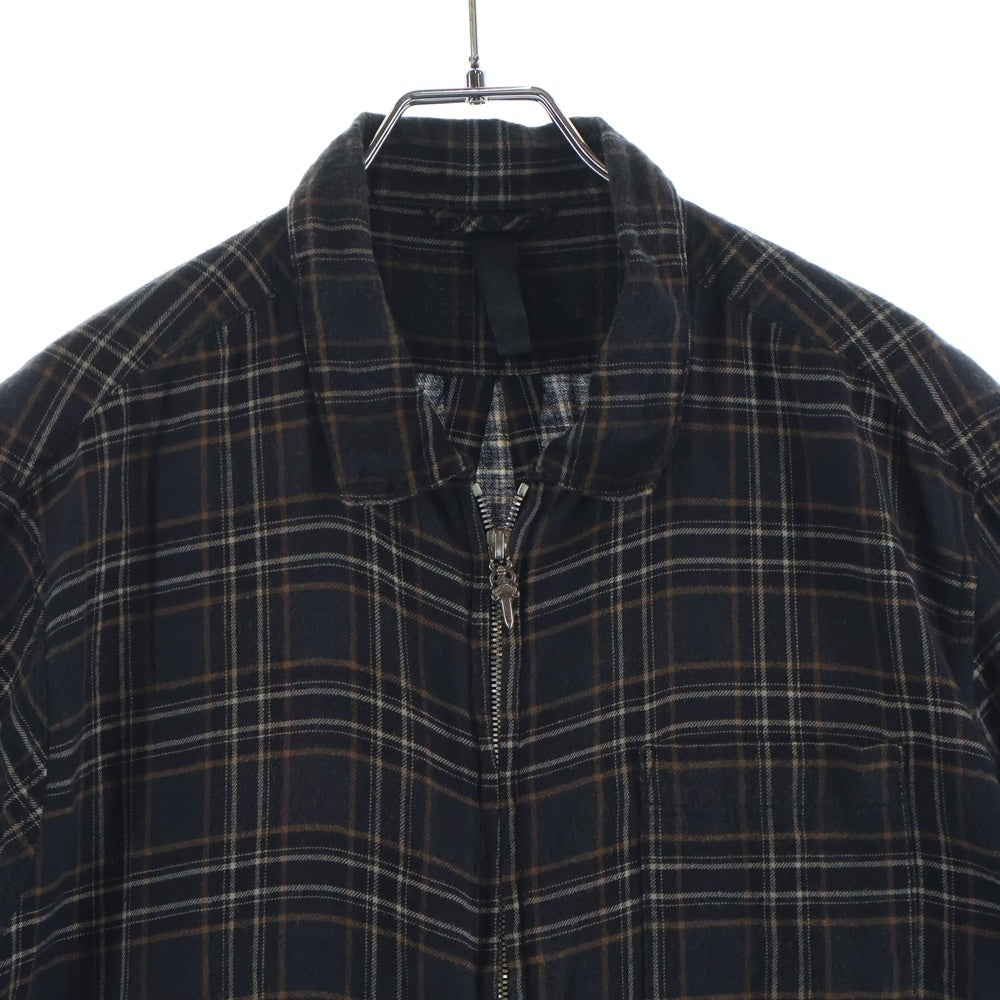 CHROME HEARTS(クロムハーツ) Y NOT HEYWOOD ダガージップアップフランネルチェック半袖シャツ