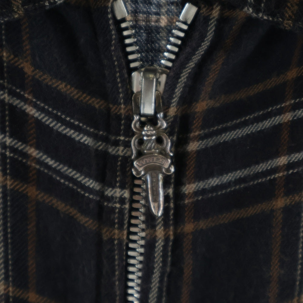CHROME HEARTS(クロムハーツ) Y NOT HEYWOOD ダガージップアップフランネルチェック半袖シャツ