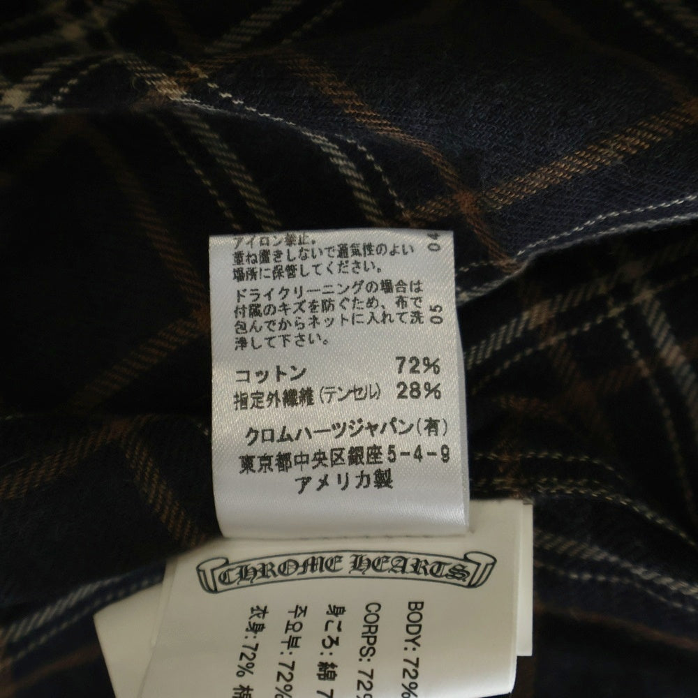 CHROME HEARTS(クロムハーツ) Y NOT HEYWOOD ダガージップアップフランネルチェック半袖シャツ