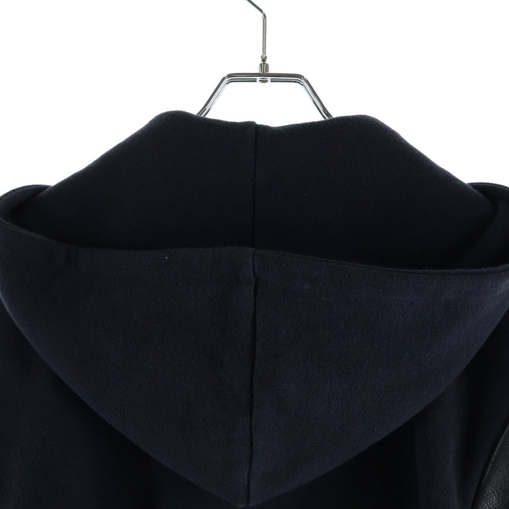 CHROME HEARTS(クロムハーツ) Y NOT HD ZIP 袖レザー切り替えクロスパッチ ジップパーカー
