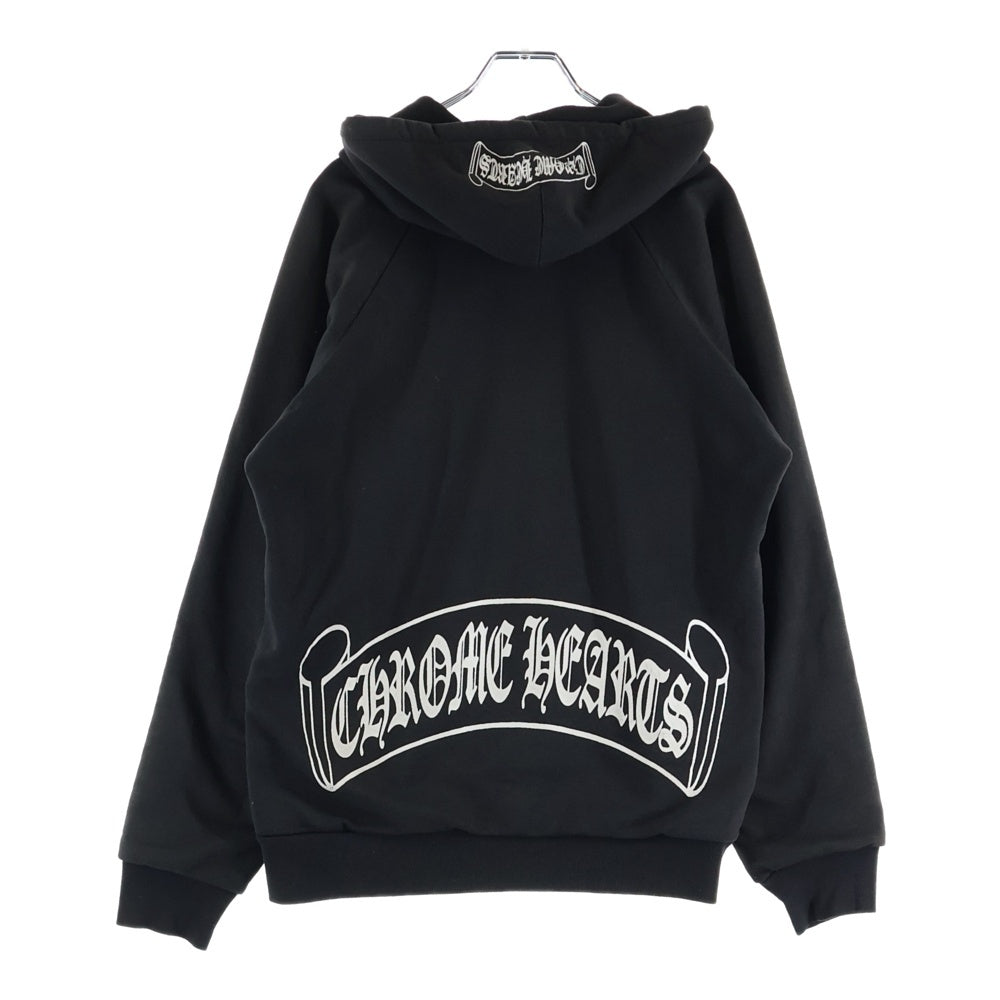 CHROME HEARTS クロムハーツ OLD THRML SWTSHRT HD ZIP 裏地サーマル バックスクロールプリント ダガージップアップパーカー ブラック CHROME HEARTS(クロムハーツ) OLD THRML SWTSHRT HD ZIP 裏地サーマル