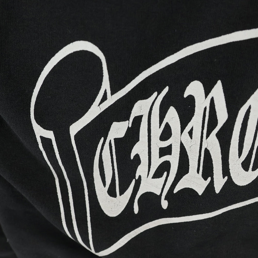 CHROME HEARTS(クロムハーツ) OLD THRML SWTSHRT HD ZIP 裏地サーマル バックスクロールプリント ダガージップアップパーカー ブラック