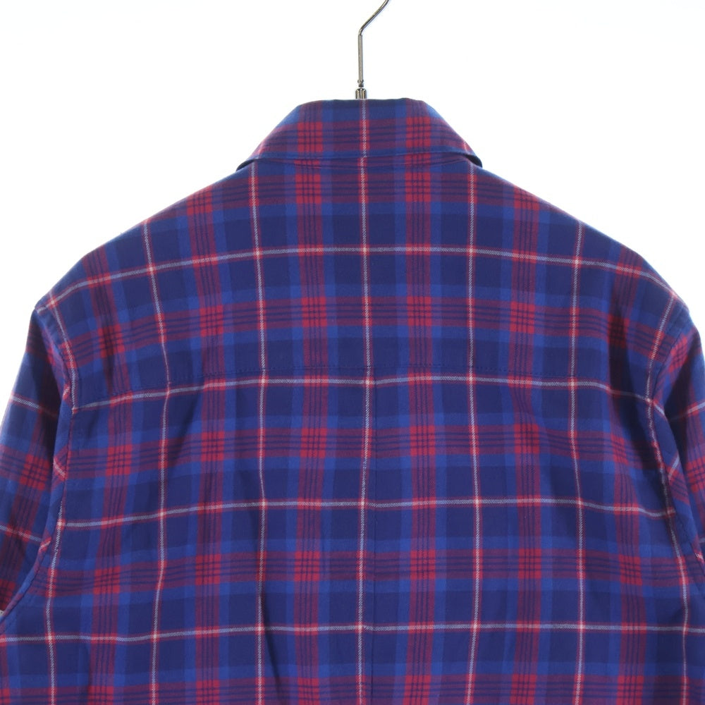 CHROME HEARTS(クロムハーツ) LOOSEENDS LS ルーズエンド エルボースターパッチ クロスボールボタン チェック長袖シャツ レッド/ブルー