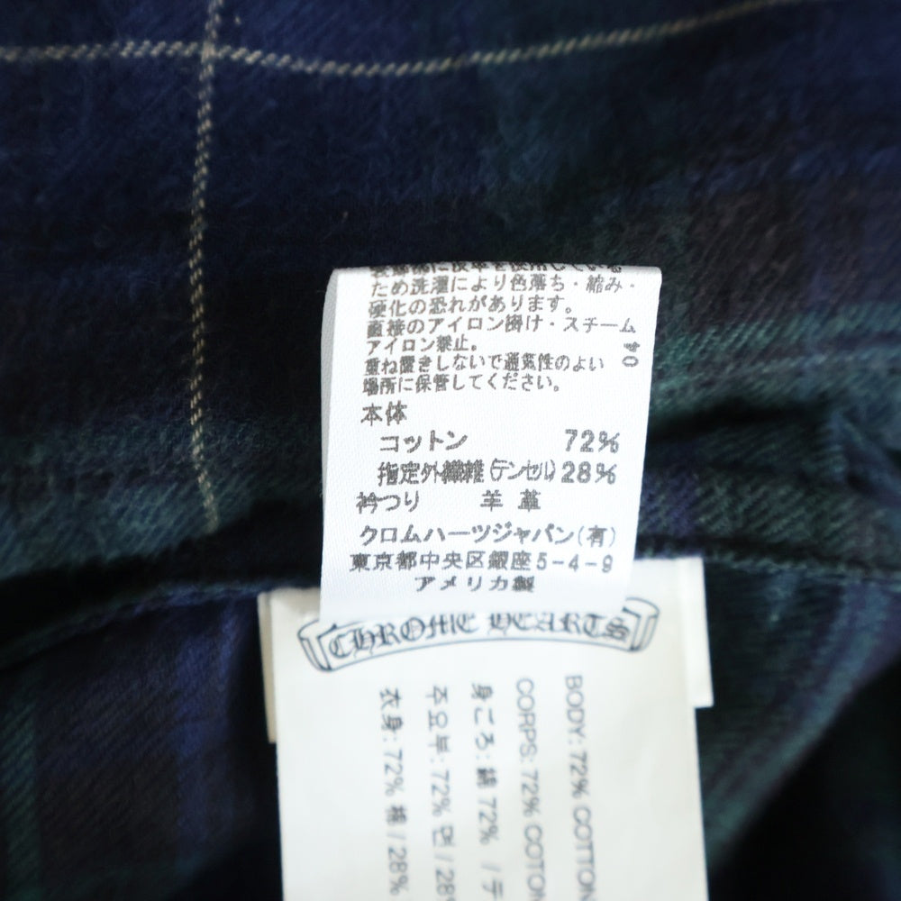 CHROME HEARTS(クロムハーツ) Y NOT HEYWOOD ダガージップアップフランネルチェック長袖シャツ