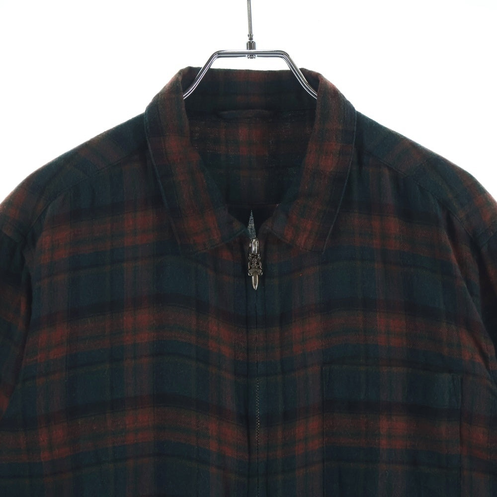 CHROME HEARTS(クロムハーツ) Y NOT HEYWOOD ダガージップアップフランネルチェック長袖シャツ