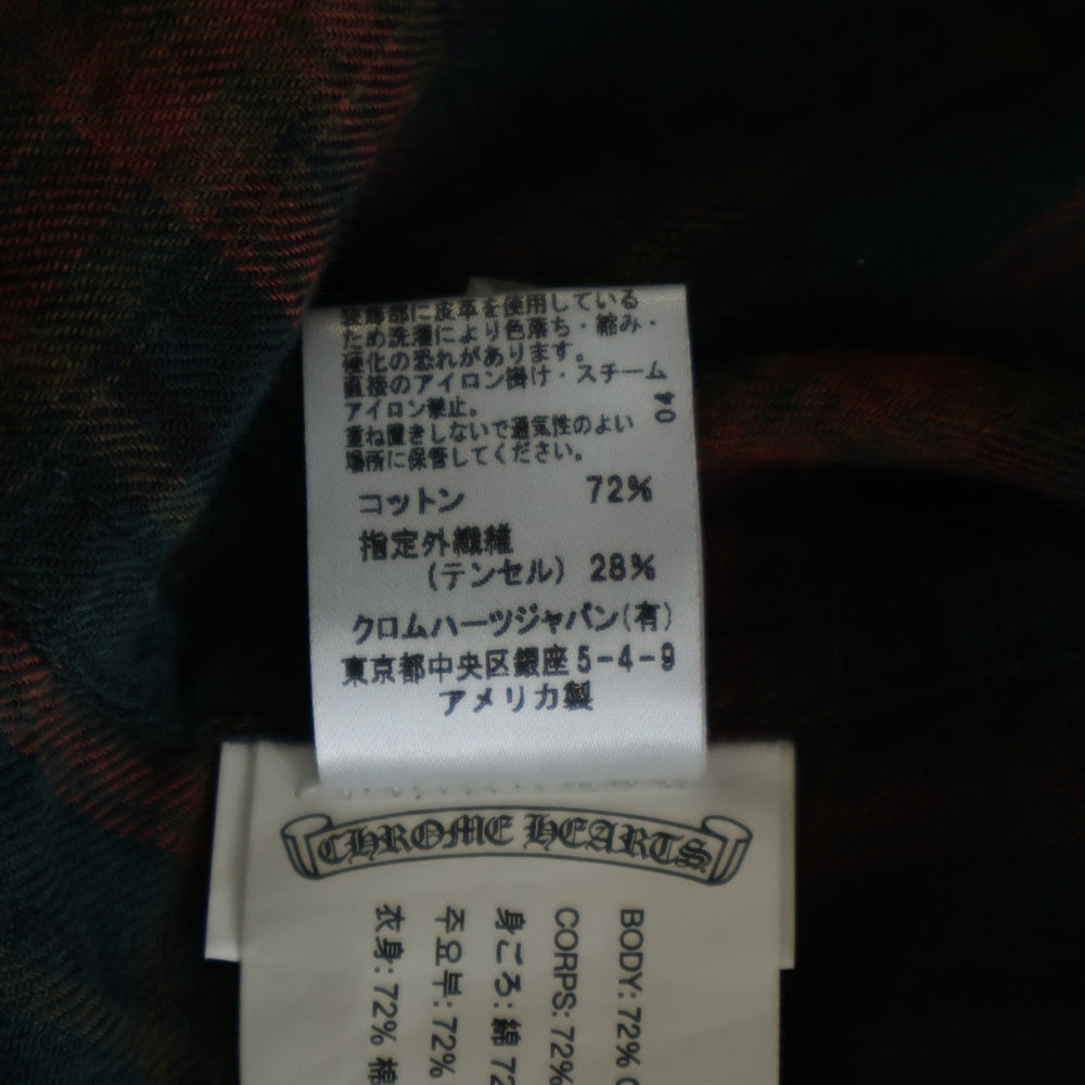 CHROME HEARTS(クロムハーツ) Y NOT HEYWOOD ダガージップアップフランネルチェック長袖シャツ