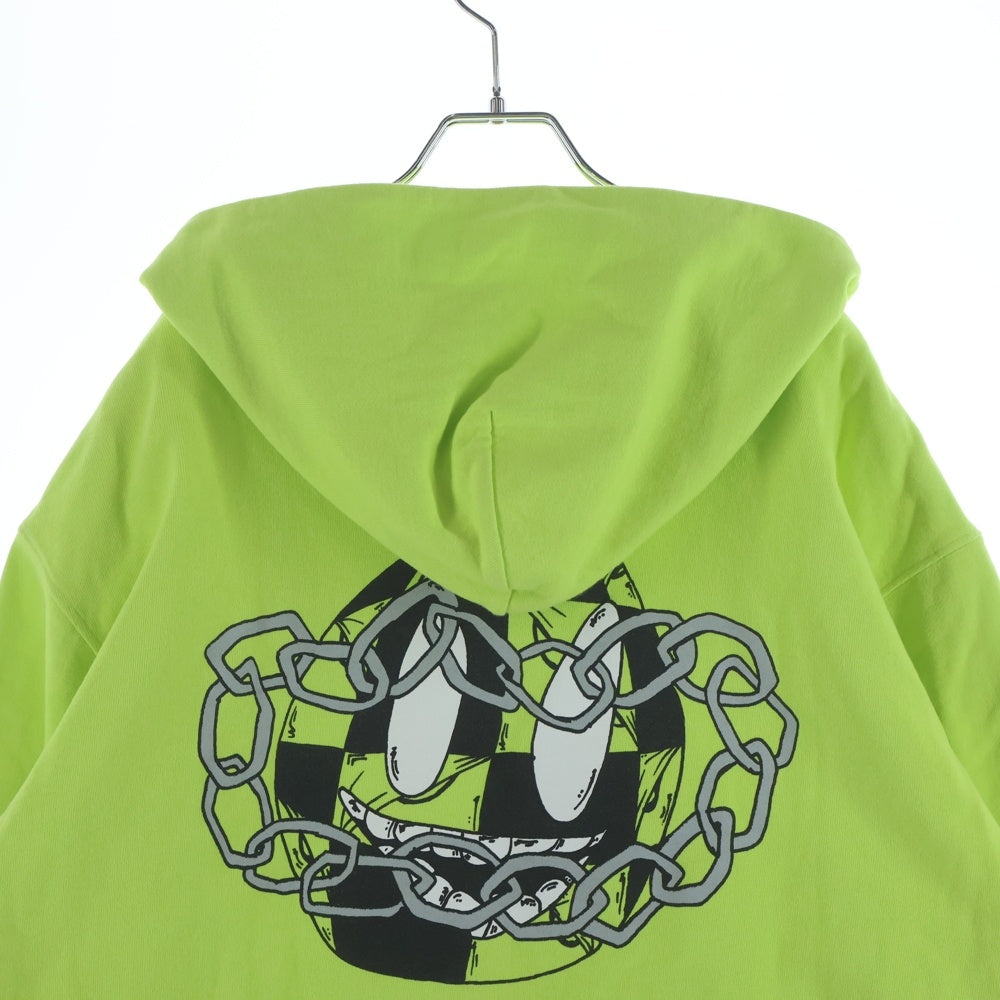 CHROME HEARTS(クロムハーツ) 22AW ×MATTY BOY PPO LINK ZIP UP HOODIE ×マッティボーイ リンク ダガージップアップフーディ パーカー プリント 裏地サーマル ライムグリーン