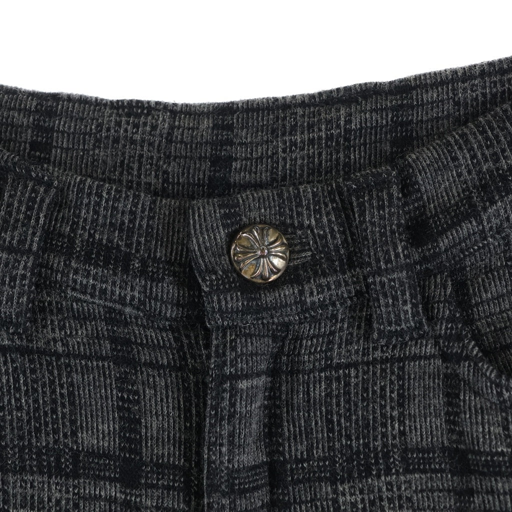 CHROME HEARTS(クロムハーツ) ウールチェック柄 クロスボールボタンロングパンツ