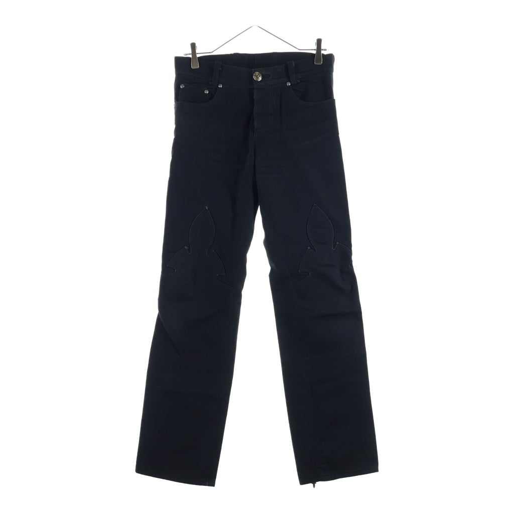 CHROME HEARTS(クロムハーツ) OLD FLEURKNEE DNM PANTS オールド フレアニー 裾ダガージップ デニムパンツ ブラック
