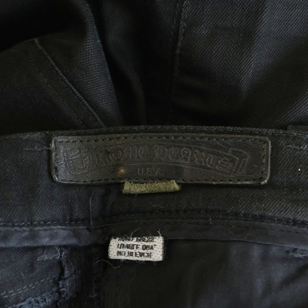 CHROME HEARTS(クロムハーツ) OLD FLEURKNEE DNM PANTS オールド フレアニー 裾ダガージップ デニムパンツ ブラック