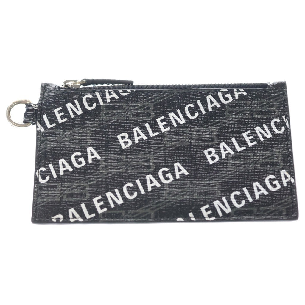 BALENCIAGA(バレンシアガ) ストラップ付ロゴプリントカードケース ブラック 594548 レディース