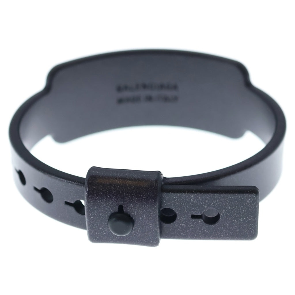 BALENCIAGA(バレンシアガ) FESTIVAL FAUX LEATHER BRANDED BRACELET フェスティバル フェイクレザー ブランドブレスレット ブラック 702321 レディース