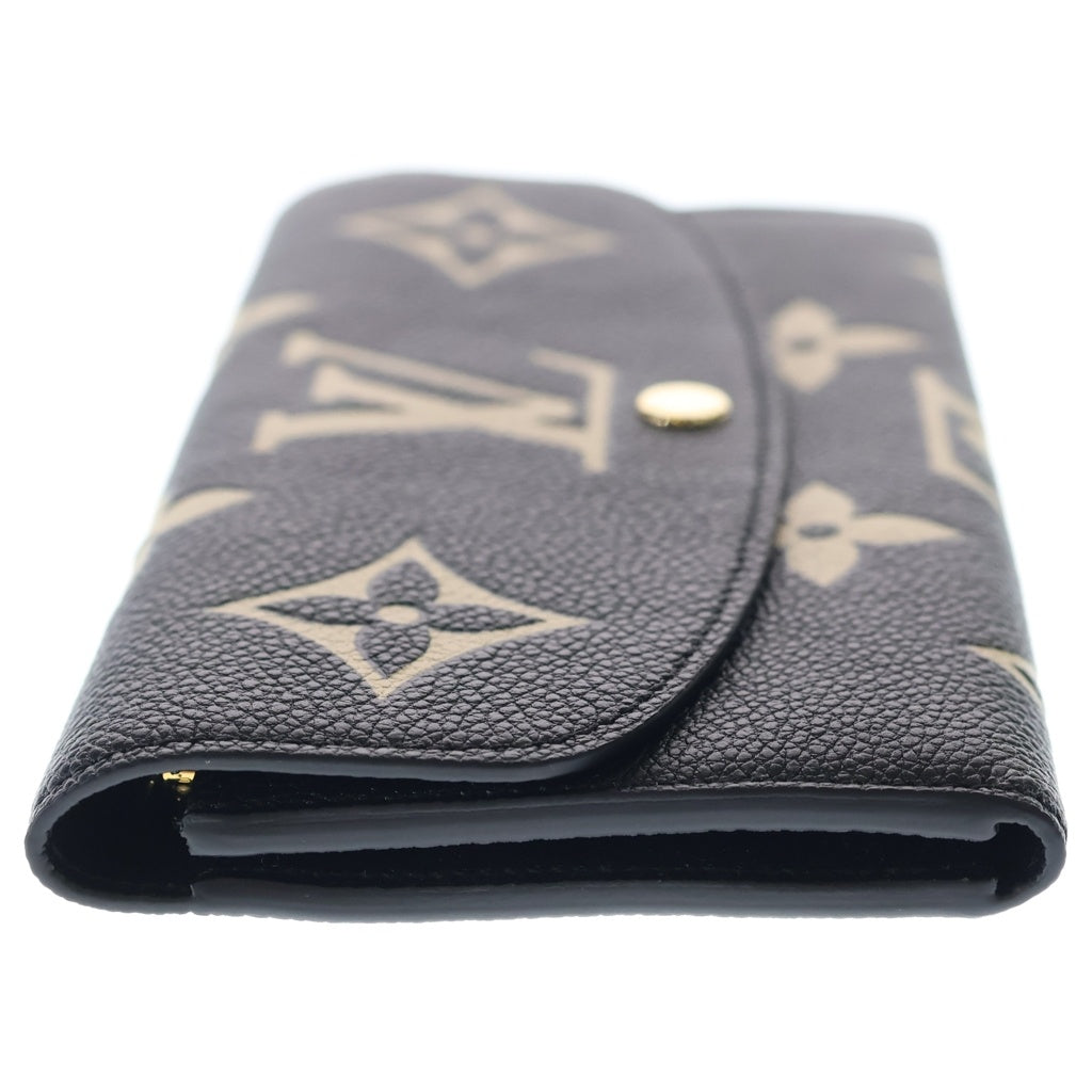 LOUIS VUITTON(ルイヴィトン) ポルトフォイユエミリー モノグラムアンプラント ノワール クレーム バイカラー フラップウォレット 長財布 ブラック M82340 レディース