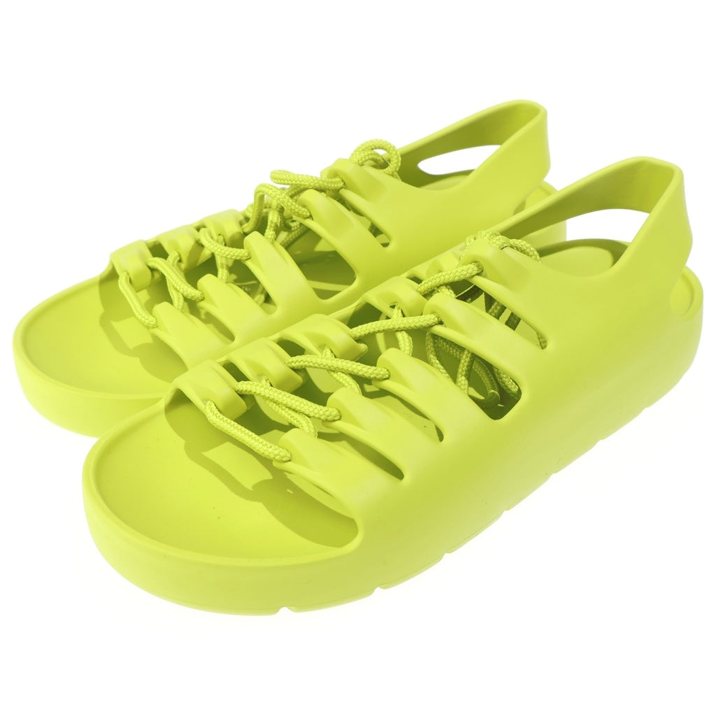 BOTTEGA VENETA(ボッテガヴェネタ) JELLY フラット オープントゥ レースアップ ラバーサンダル イエロー レディース