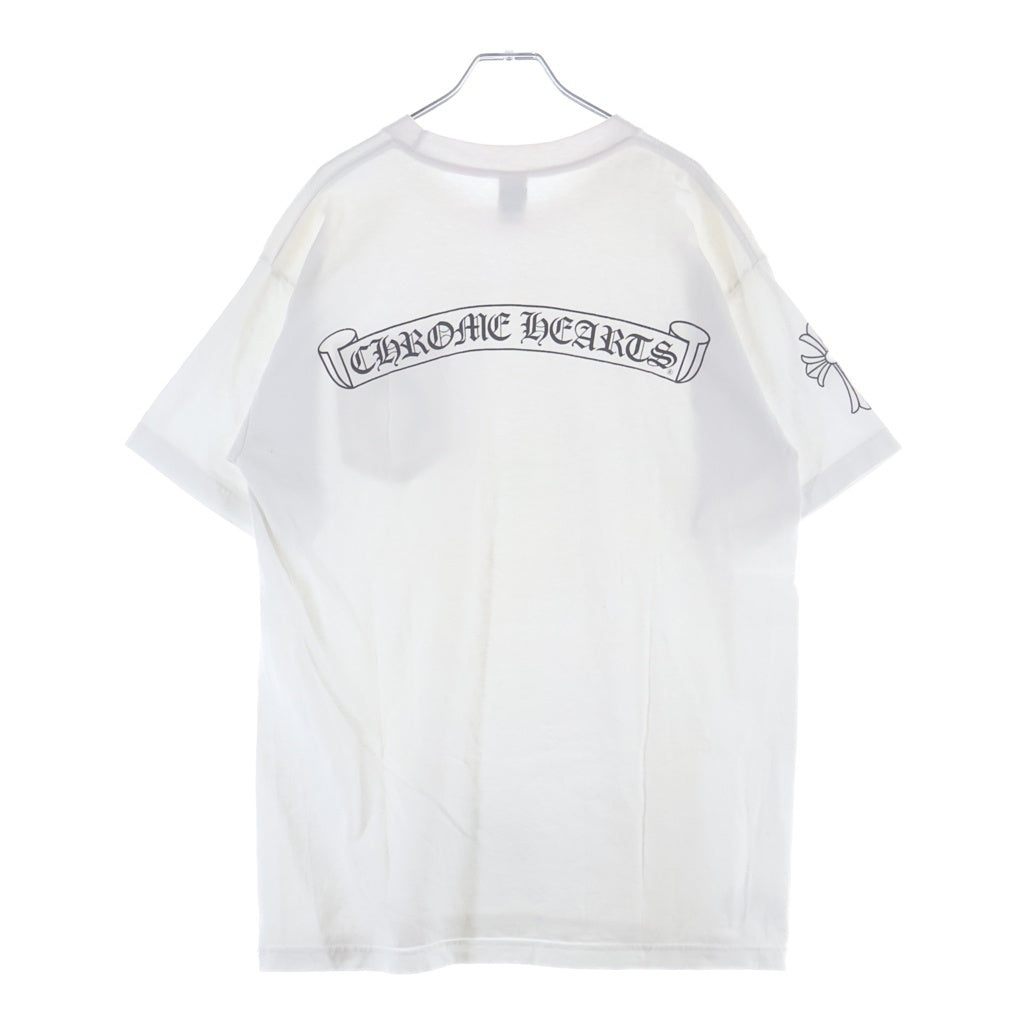 CHROME HEARTS(クロムハーツ) バックスクロールラベルプリント 袖CHクロス半袖Tシャツ ホワイト