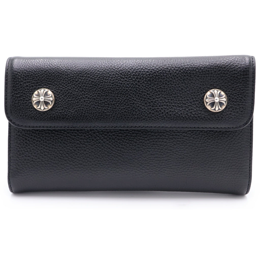 CHROME HEARTS(クロムハーツ) WAVE ウェーブ レザーウォレット 財布 ブラックBCA375