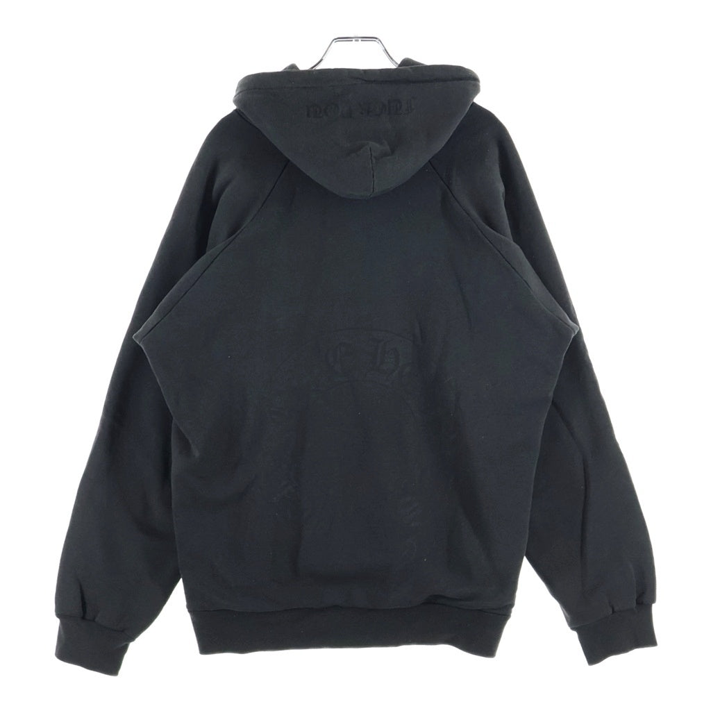 CHROME HEARTS(クロムハーツ) OLD Horseshoe Hoodie オールド ホースシュー 袖ロゴプリント プルオーバー パーカー ブラック