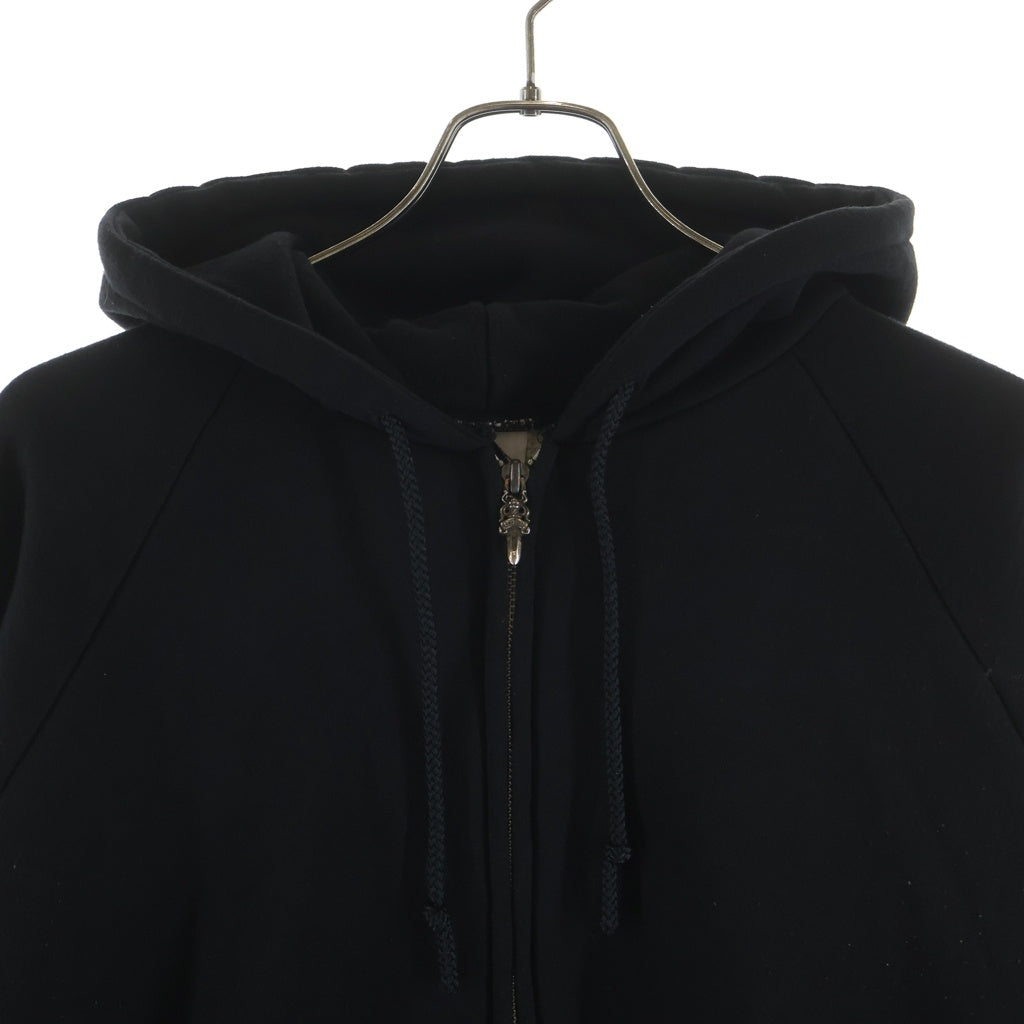 CHROME HEARTS(クロムハーツ) OLD SWTSHRT HD ZIP 袖フローラル バックホースシュープリントジップパーカー ブラック