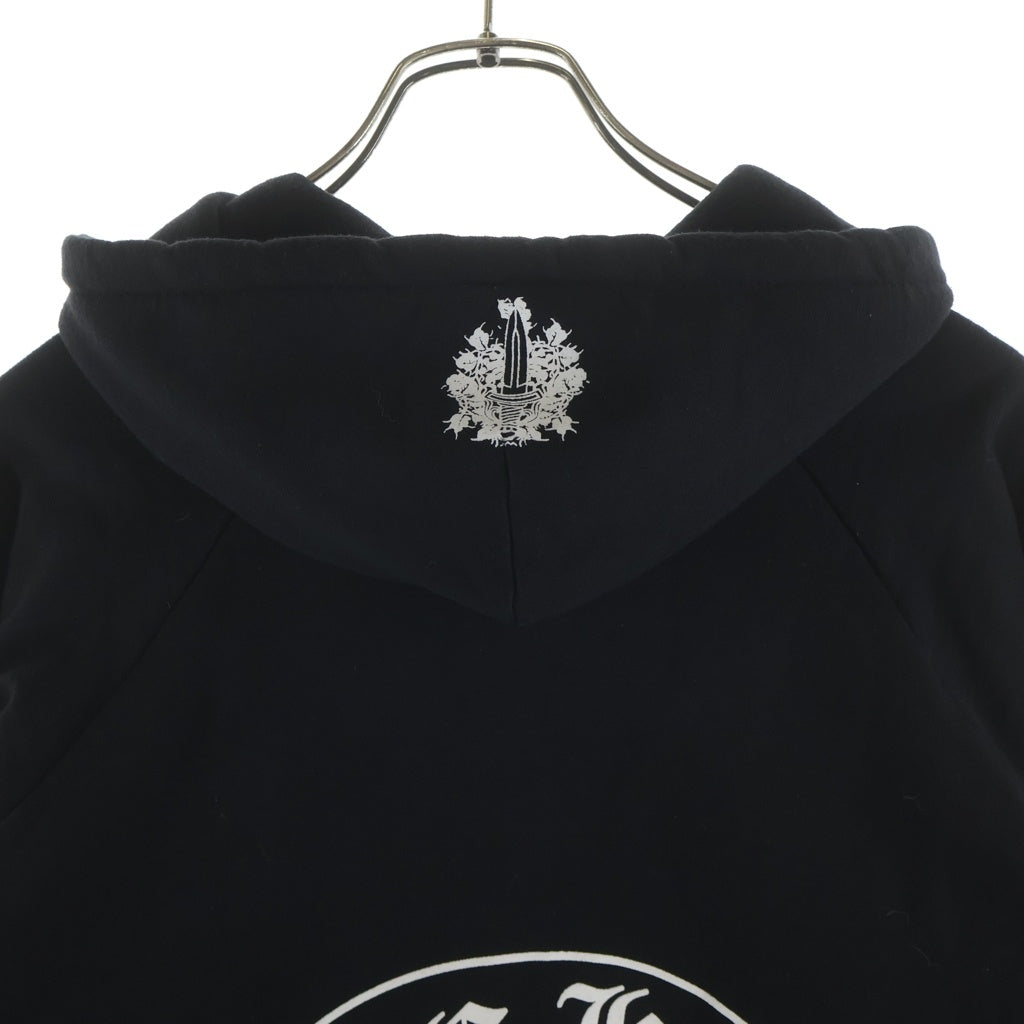 CHROME HEARTS(クロムハーツ) OLD SWTSHRT HD ZIP 袖フローラル バックホースシュープリントジップパーカー ブラック
