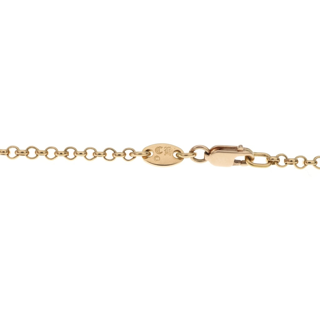 CHROME HEARTS(クロムハーツ) 22K SAFETY PIN R20 1EMRLDセーフティピンロールチェーン 1エメラルドゴールドネックレス
