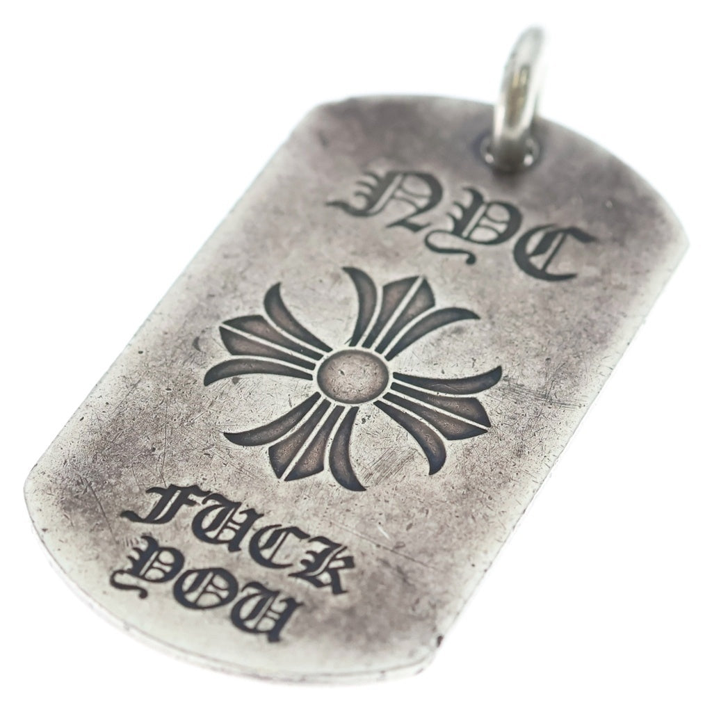 CHROME HEARTS(クロムハーツ) D TAG LRG NYC限定 FUCK YOU CHプラス ドッグタグ ラージ ペンダントトップ シルバー