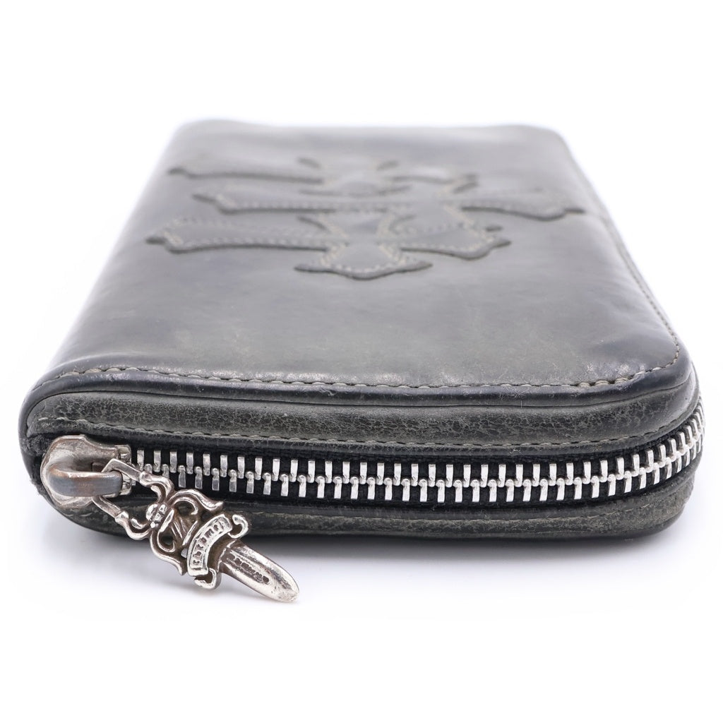 CHROME HEARTS(クロムハーツ) REC F ZIP 3クロス ラウンドジップレザーウォレット 財布 ブラック BCA368
