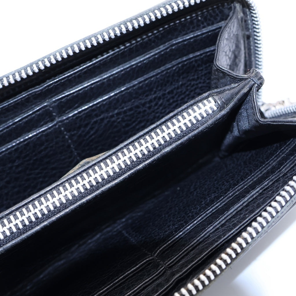 CHROME HEARTS(クロムハーツ) REC F ZIP 3クロス ラウンドジップレザーウォレット 財布 ブラック BCA368
