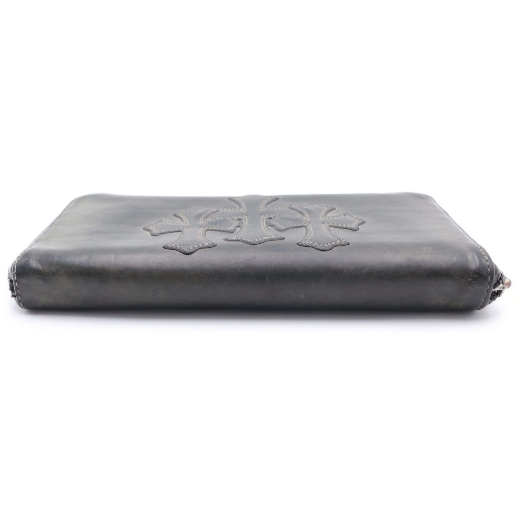 CHROME HEARTS(クロムハーツ) REC F ZIP 3クロス ラウンドジップレザーウォレット 財布 ブラック BCA368