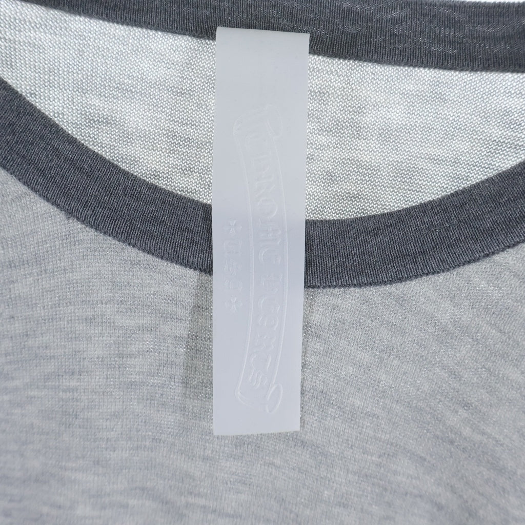 CHROME HEARTS(クロムハーツ) Y NOT クロスパッチ付きラグラン Tシャツ グレー