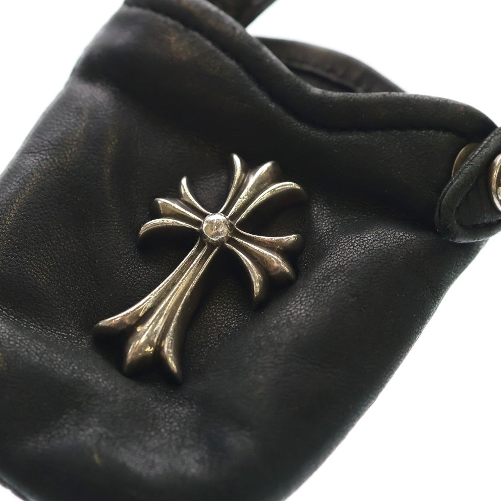 CHROME HEARTS(クロムハーツ) PHONE POUCH W/CH CROSS スモールCHクロス レザーフォンポーチ