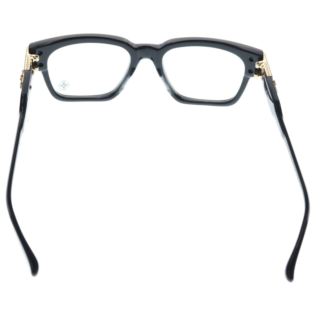CHROME HEARTS(クロムハーツ) BULGE サイドフローラルクロス ウェリントン サングラス メガネ ブラック/ゴールド 53□20-150