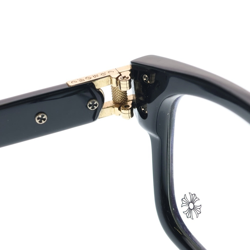 CHROME HEARTS(クロムハーツ) BULGE サイドフローラルクロス ウェリントン サングラス メガネ ブラック/ゴールド 53□20-150