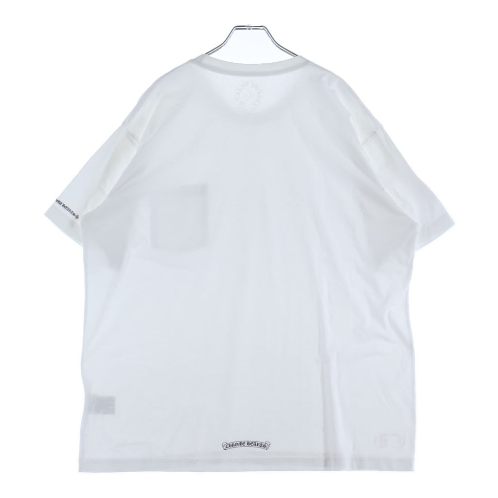 CHROME HEARTS(クロムハーツ) NECK LOGO TEE ネックロゴプリント クルーネック 半袖Tシャツ カットソー ホワイト