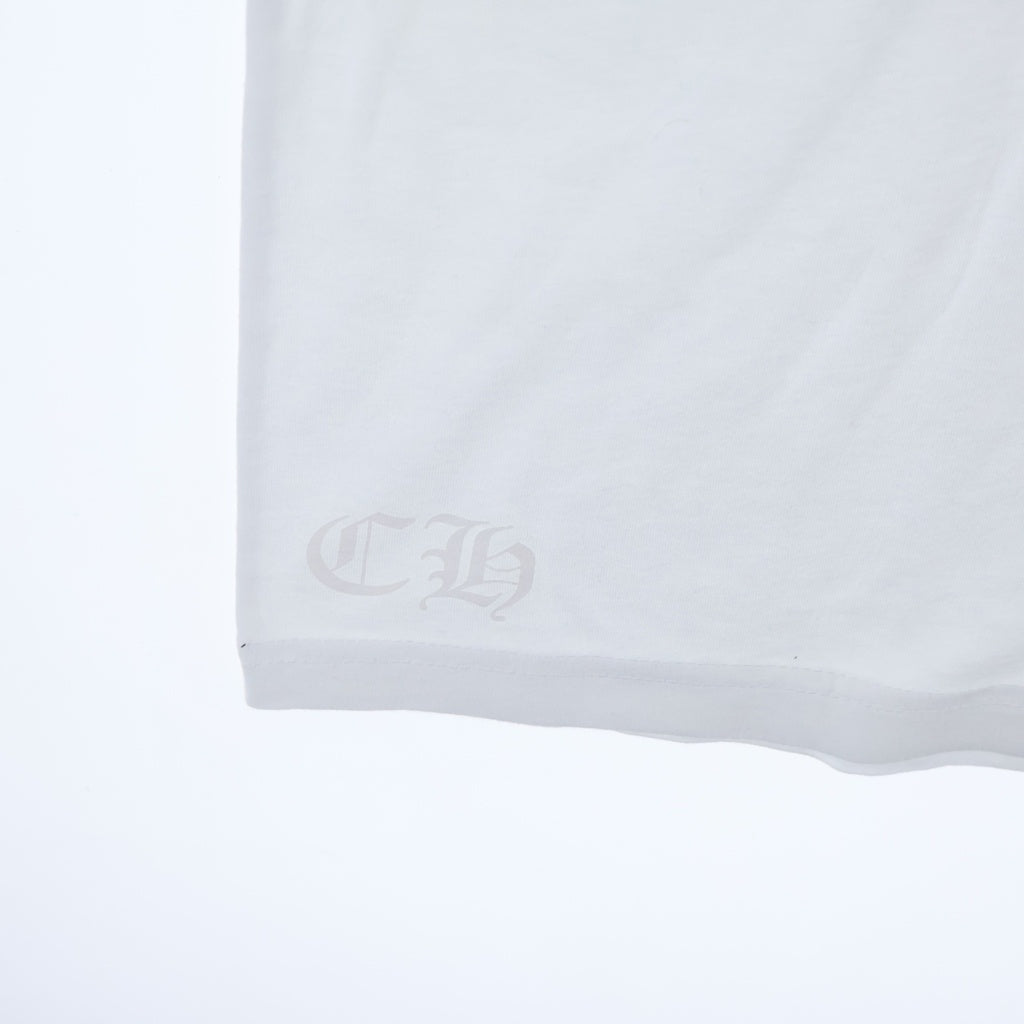 CHROME HEARTS(クロムハーツ) NECK LOGO TEE ネックロゴプリント クルーネック 半袖Tシャツ カットソー ホワイト