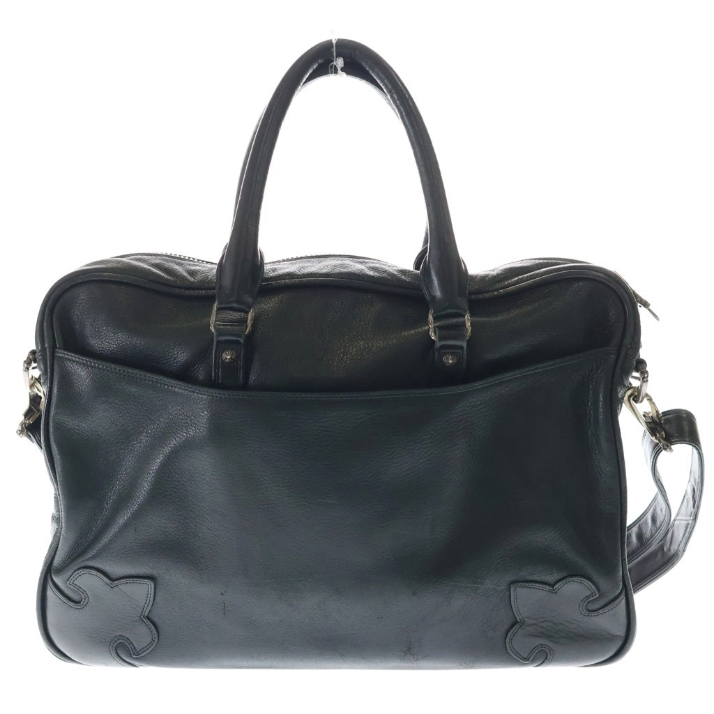 CHROME HEARTS(クロムハーツ) BRF CLL TRBK STRP 2WAY レザーブリーフショルダーバッグ ブラック
