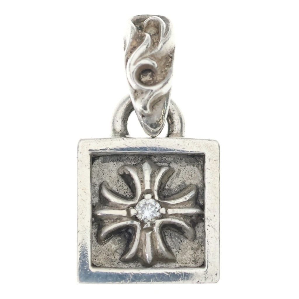 CHROME HEARTS(クロムハーツ) FRAMED CH PLUS 1DIA フレームドCHプラス 1ダイヤ チャーム シルバーネックレストップ