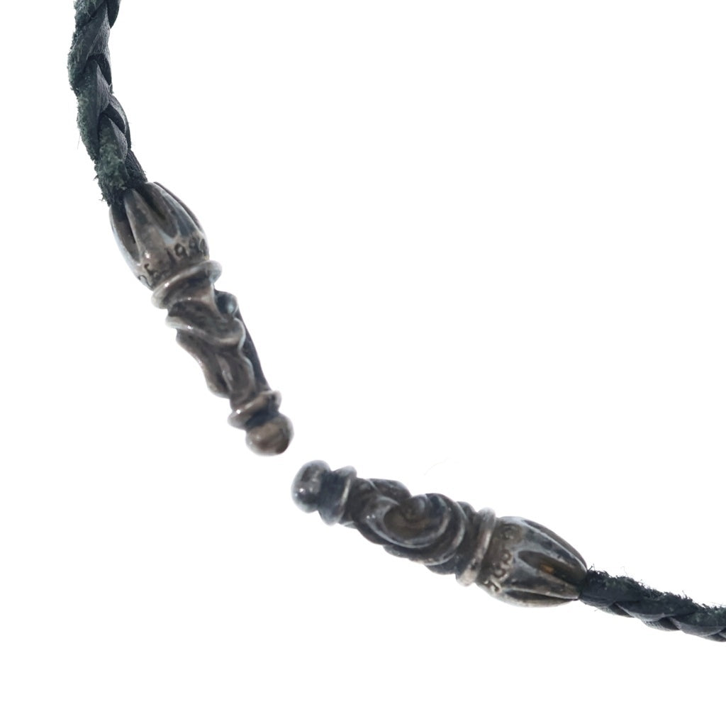 CHROME HEARTS(クロムハーツ) LEATHER BRAID スクロールレザーブレード シルバーネックレス