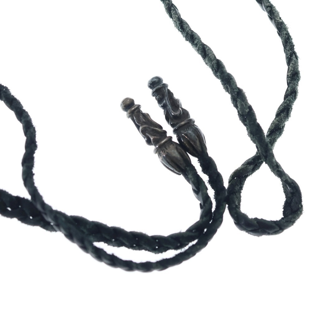 CHROME HEARTS(クロムハーツ) LEATHER BRAID スクロールレザーブレード シルバーネックレス