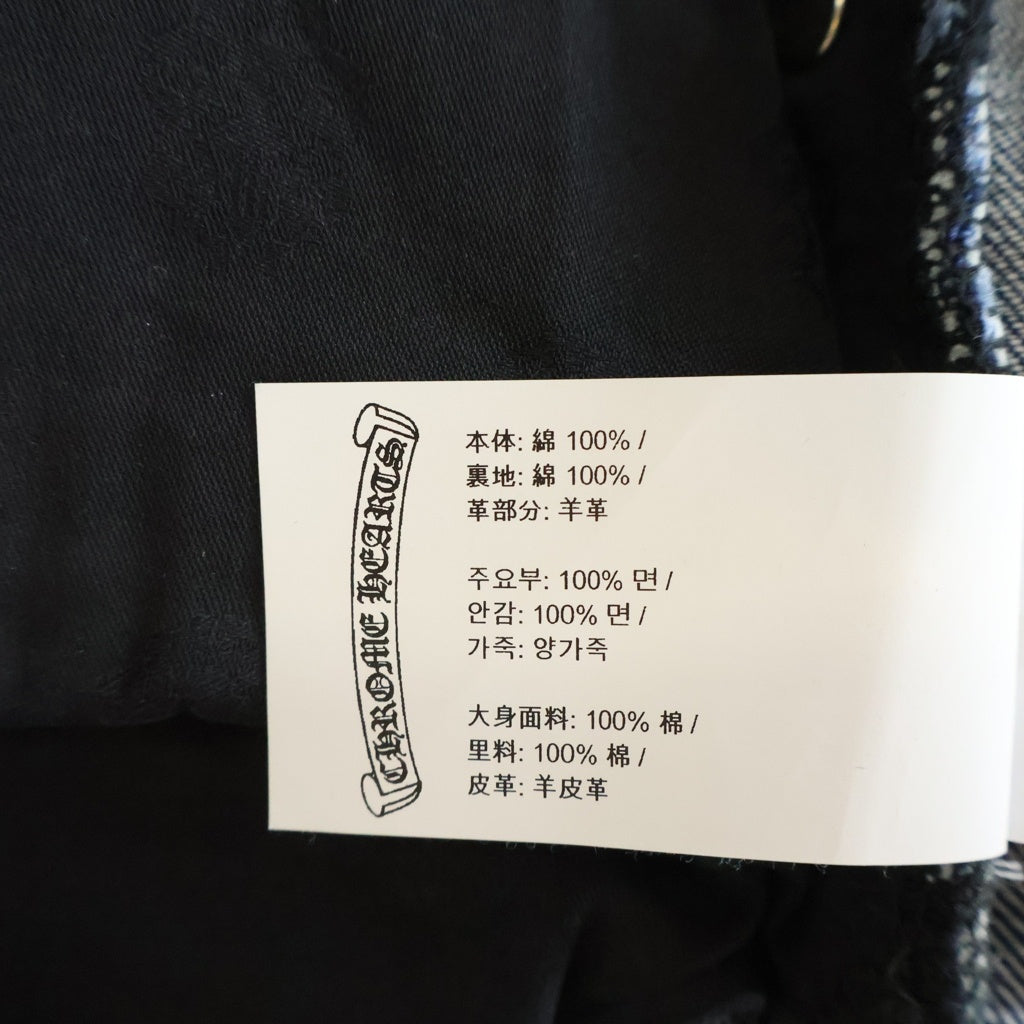 CHROME HEARTS(クロムハーツ) JEAN SL FLEURKNEE クロスパッチ付きフレアニーデニムロングパンツ インディゴ