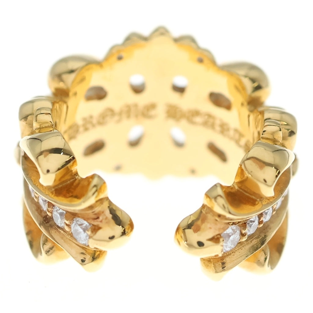 CHROME HEARTS(クロムハーツ) 22K DBL FLRL CRS ダブルフローラルクロス PAVEダイヤゴールドリング