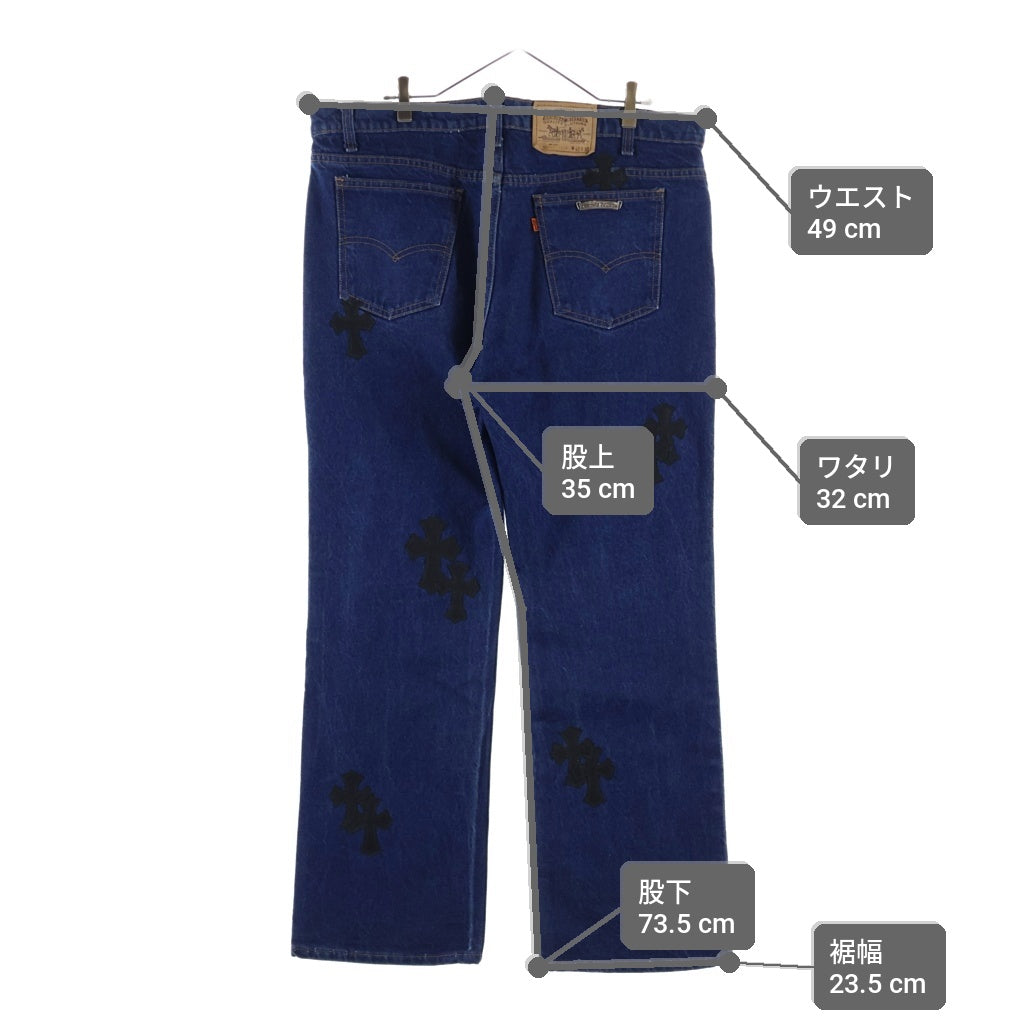 CHROME HEARTS(クロムハーツ) U VNTG JEAN BLU ORNG TAB クロスパッチウォッシュド517デニムパンツ