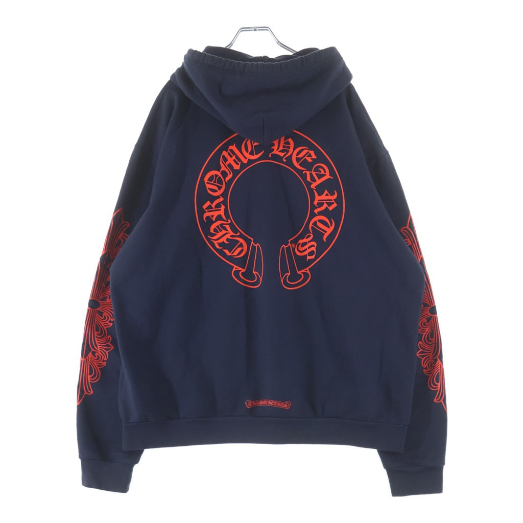 CHROME HEARTS(クロムハーツ) SWTSHRT PLVR 袖フローラルバックホースシュープリントパーカー