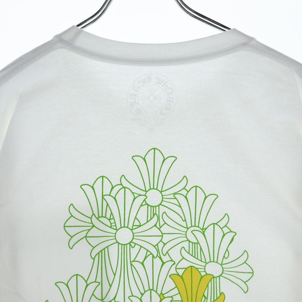 CHROME HEARTS(クロムハーツ) Back Cemetery Arm Logo バックセメタリークロス アームロゴ 長袖Tシャツ カットソー ホワイト/グリーン