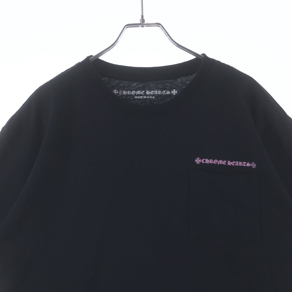 CHROME HEARTS(クロムハーツ) ×MATTY BOY USA マッティボーイ チョンパー刺繍 USA アーチロゴ 半袖Tシャツ カットソー ブラック/ピンク